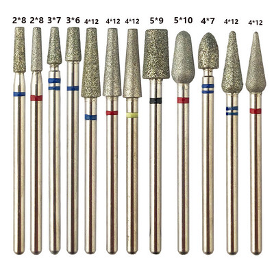 12 veidu dimanta frēzes nagu urbji manikīram kutikulas urbji Efile nagu urbjmašīnas piederumi nagu instrumenti