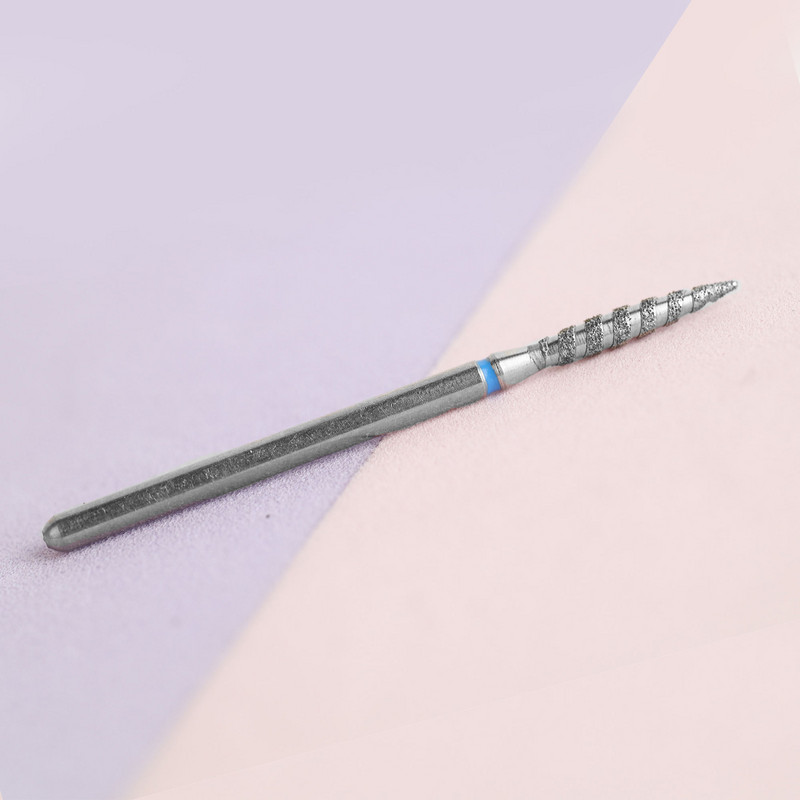 Μύτες φλόγας 3/32" για καρφιά Διαμαντένιες μύτες τρυπανιού νυχιών Σπειροειδής μύτες τριβείου σωματιδίων για εργαλεία καθαρισμού νυχιών με επιδερμίδα