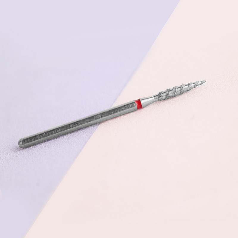 Μύτες φλόγας 3/32" για καρφιά Διαμαντένιες μύτες τρυπανιού νυχιών Σπειροειδής μύτες τριβείου σωματιδίων για εργαλεία καθαρισμού νυχιών με επιδερμίδα