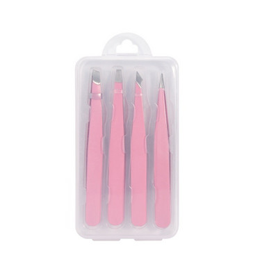 LIZY από ανοξείδωτο ατσάλι 4 τμχ Τσιμπιδάκια φρυδιών Flat Point Slatt Tip Αφαίρεση Μακιγιάζ Επαγγελματικό Κλιπ πένσας για αποτρίχωση