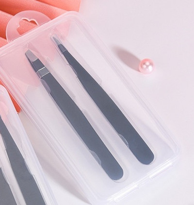 LIZY από ανοξείδωτο ατσάλι 4 τμχ Τσιμπιδάκια φρυδιών Flat Point Slatt Tip Αφαίρεση Μακιγιάζ Επαγγελματικό Κλιπ πένσας για αποτρίχωση