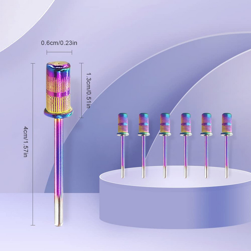 6 ΤΕΜ. Ανταλλακτικό τρυπάνι νυχιών Κεφαλές τρυπανιού νυχιών Τρυπάνι νυχιών Άξονας λείανσης για ηλεκτρικές λίμα Λειαντήρες νυχιών Μανικιούρ πεντικιούρ