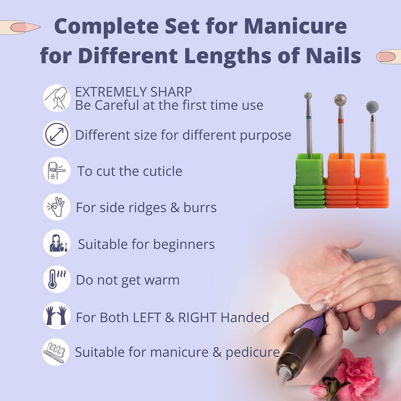 Διαμαντένια τρυπάνια επιδερμίδας σετ 3 τεμ.