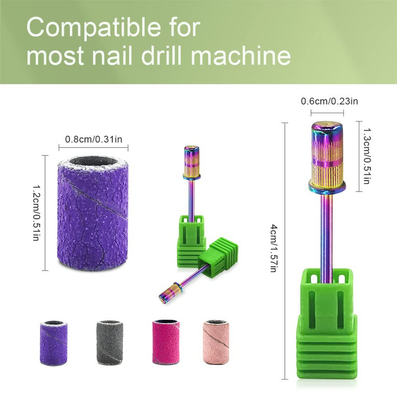 50 τμχ Λυστρές λείανσης νυχιών 4 χρωματιστοί κόκκοι 80/120/180/240 Λίμα νυχιών Rainbow Τρυπάνι νυχιών Μαντρέλι για ακρυλικά νύχια