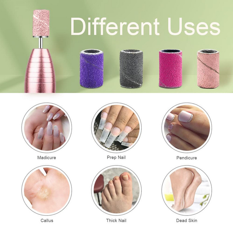 50 τμχ Λυστρές λείανσης νυχιών 4 χρωματιστοί κόκκοι 80/120/180/240 Λίμα νυχιών Rainbow Τρυπάνι νυχιών Μαντρέλι για ακρυλικά νύχια