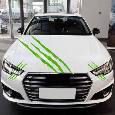 3PCS Claw Marks lipdukas automobilio priekiniam žibintui automobilio gaubto vinilo lipdukas / lipdukas automobiliams (juodas) Pegatinas Para Coche, skirtas BMW E46