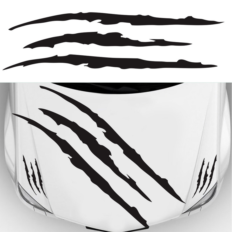 3PCS Claw Marks lipdukas automobilio priekiniam žibintui automobilio gaubto vinilo lipdukas / lipdukas automobiliams (juodas) Pegatinas Para Coche, skirtas BMW E46