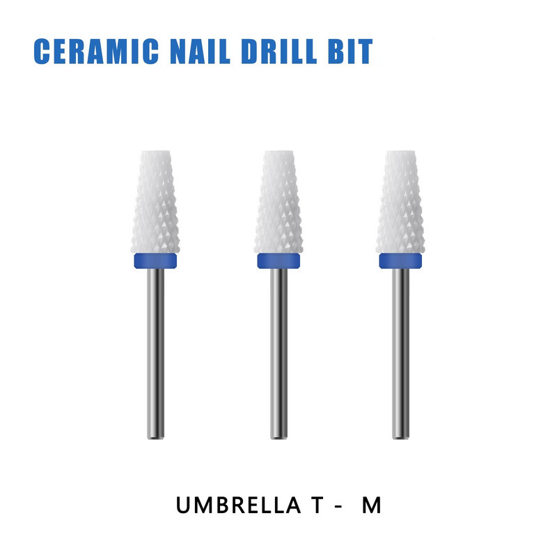 Τρυπάνια νυχιών 3/32" Κεραμικό κωνικό φρέζα 2,35mm Στέλεχος για μανικιούρ πεντικιούρ Efile Αξεσουάρ Επίπεδη κορυφή απότομη κοπή