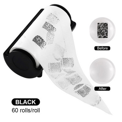 60 vnt. / rulonas Lengvai valdomas makiažas Moterims valyti Pašalinti spausdinimą Valymo įrankiai Nagų štampavimo valiklis popierius