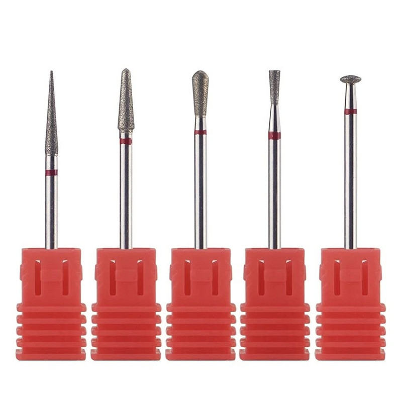 Τρυπάνι για μανικιούρ 5 τύπων για νύχια Καθαρισμός επιδερμίδας νυχιών Ακρυλικό σχήμα νυχιών για τέχνη νυχιών DIY για χρήση στο σπίτι στο σαλόνι