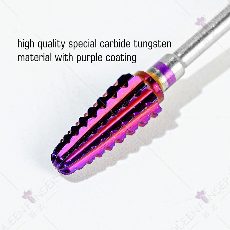 Τρυπάνι 3/32" Purple Tornado Nail Carbide - Γρήγορη αφαίρεση για ακρυλικό ή σκληρό τζελ αφαίρεσης επαγγελματικό περιστροφικό μανικιούρ πεντικιούρ