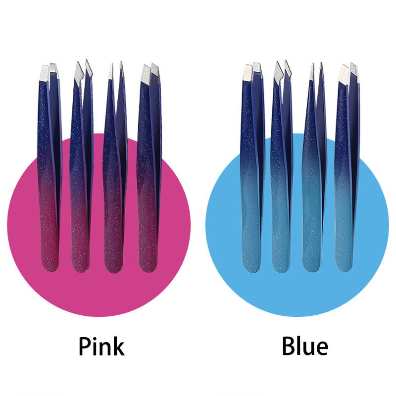 1 Σετ τσιμπιδάκια φρυδιών από ανοξείδωτο ατσάλι Gradient Glitter για νάρθηκες προσώπου / εσώρουχων μαλλιών Εργαλεία αφαίρεσης τρίχας φρυδιών