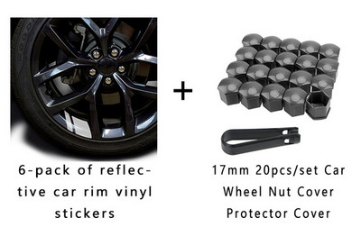 6 kom. Reflektirajuće Vinilne naljepnice za naplatke kotača automobila Hash Mark Stripe Naljepnice za glavčine trkaćih kotača za veličinu 18" - 21" ukrasne naljepnice