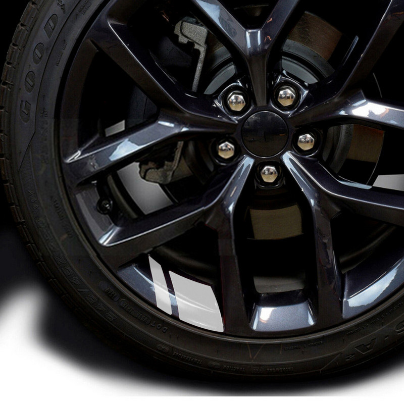 6 kom. Reflektirajuće Vinilne naljepnice za naplatke kotača automobila Hash Mark Stripe Naljepnice za glavčine trkaćih kotača za veličinu 18" - 21" ukrasne naljepnice