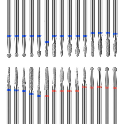30 бр. Комплект свредла за нокти, 3/32 инча волфрамов карбид Диамантени бормашини Полиращи шлифовъчни глави Инструменти за маникюр Педикюр