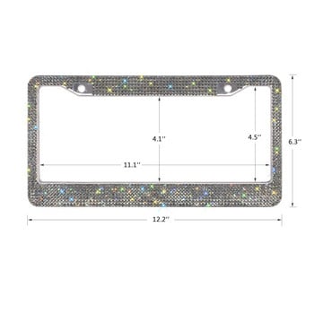 Bling Crystal License Plate Frame Women Luxury Handcrafted Rhinestone Car Ram Plate с бутон за запалване за камион САЩ Канада