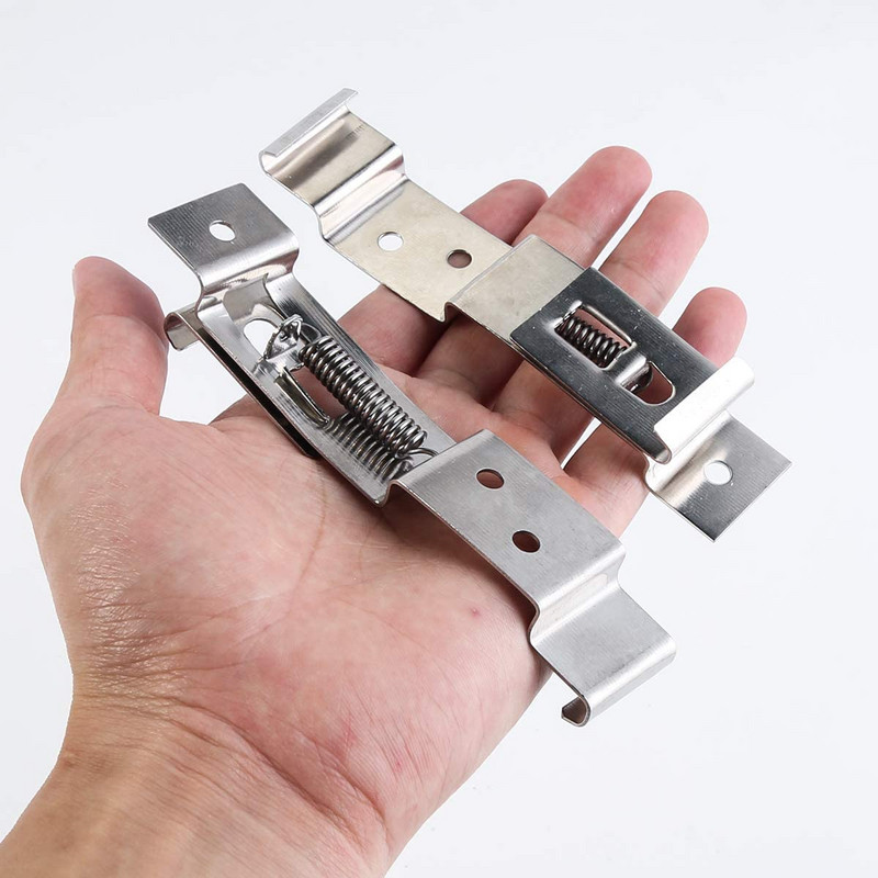 Priekabos numerio ženklų laikikliai, spaustukai, valstybinio numerio ženklo laikiklis, nerūdijančio plieno spyruoklinis 11x52 cm numerio ženklo gnybtai priekabiniams nameliams