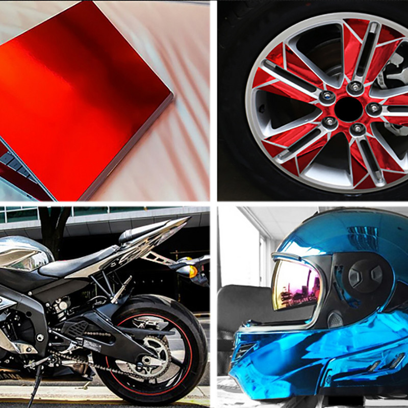 10/30x100cm Chrome Mirror Vinyl folija za naljepnice za automobile Naljepnica DIY Car Bike Motor Poklopac karoserije Film za omatanje Dodaci za automobile