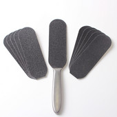 Dvostrana turpija za stopala od nehrđajućeg čelika za pedikuru s 10 komada uklonjivog papira za suho brušenje Sredstvo za uklanjanje tvrde kože Alati za njegu stopala za pedikuru