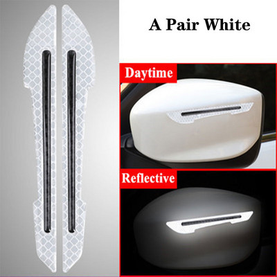 2PCS Reflektirajuća naljepnica za automobil Naljepnica za retrovizor za stil automobila Sigurnosno upozorenje Reflektirajuća naljepnica Naljepnice za vanjske trake automobila