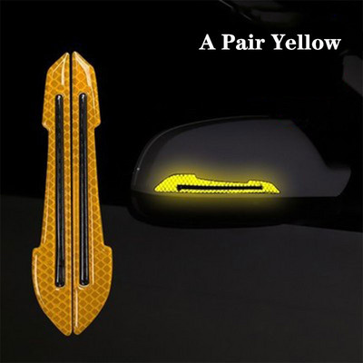 2PCS Reflektirajuća naljepnica za automobil Naljepnica za retrovizor za stil automobila Sigurnosno upozorenje Reflektirajuća naljepnica Naljepnice za vanjske trake automobila