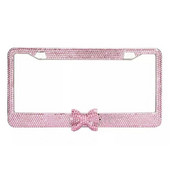 Držač registarskih pločica Autodijelovi Vanjska obloga automobila Zaštitite svoje tablice Okvir od nehrđajućeg čelika za američki model 1 kom s ružičastom leptir mašnom