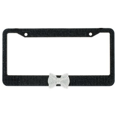 Držač registarskih pločica Autodijelovi Vanjska obloga automobila Zaštitite svoje tablice Okvir od nehrđajućeg čelika za američki model 1 kom s ružičastom leptir mašnom