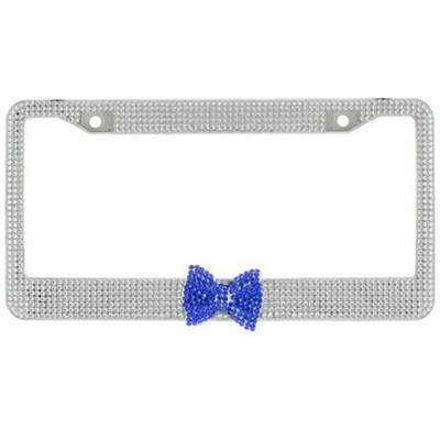 Držač registarskih pločica Autodijelovi Vanjska obloga automobila Zaštitite svoje tablice Okvir od nehrđajućeg čelika za američki model 1 kom s ružičastom leptir mašnom