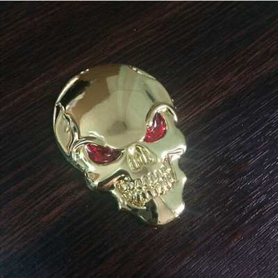 3D Metalna Zlatna Crna Lubanja Kostur Auto Motocikl Naljepnice Naljepnice Značka Grba