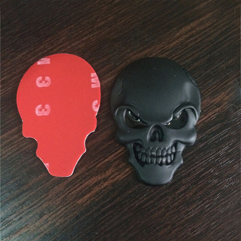 3D Metalna Zlatna Crna Lubanja Kostur Auto Motocikl Naljepnice Naljepnice Značka Grba