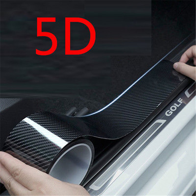 5D Carbon Fiber Auto Door Edge Guards Sill Protector Car Wrap Film Vinyl Wrap Film Car Door Sill Protection Film Anti-Collision