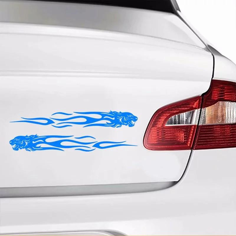 2Pcs Tiger Flame Totem Naljepnice za automobile Naljepnice Reflektirajuće 22cm motocikle Naljepnice Dekoracija Kreativne modne naljepnice za stil automobila
