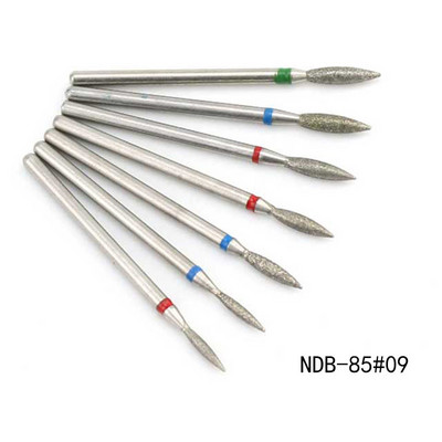 Set dijamantnih svrdla za nokte od 10 komada, 3/32'' (2,35 mm) Profesionalni komplet svrdla za zanoktice za nokte s akrilnim gelom, Efile manikura