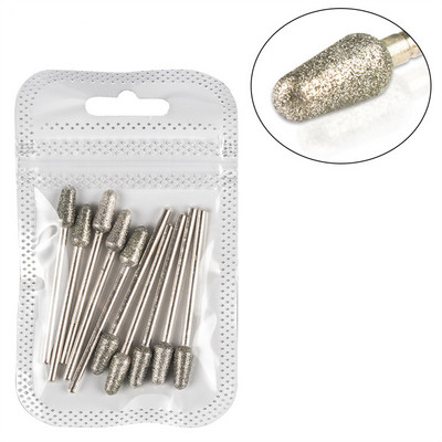 Set dijamantnih svrdla za nokte od 10 komada, 3/32'' (2,35 mm) Profesionalni komplet svrdla za zanoktice za nokte s akrilnim gelom, Efile manikura