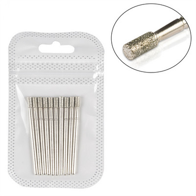 Set dijamantnih svrdla za nokte od 10 komada, 3/32'' (2,35 mm) Profesionalni komplet svrdla za zanoktice za nokte s akrilnim gelom, Efile manikura