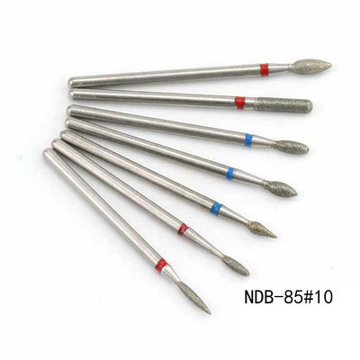 Set dijamantnih svrdla za nokte od 10 komada, 3/32'' (2,35 mm) Profesionalni komplet svrdla za zanoktice za nokte s akrilnim gelom, Efile manikura