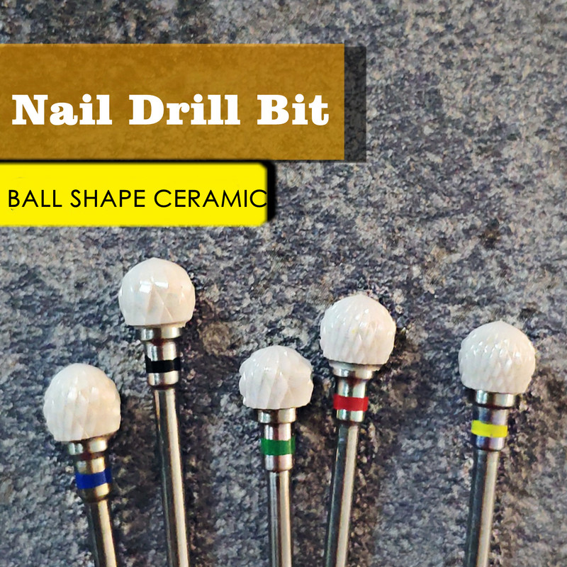 3/32" keramičke glodalice za nokte Profesionalni rezači za nokte Bijelo glodalo u obliku kugle za manikuru Svrdla za nokte Dodaci