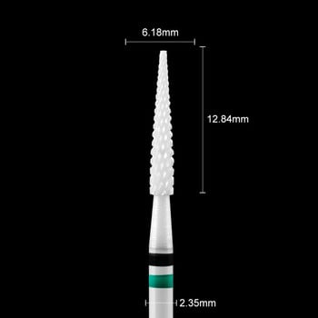 Τρυπάνια νυχιών Sharp Point Λευκά κεραμικά τρυπάνια 3/32\
