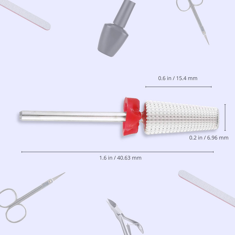 Svrdla za nokte od tvrdog metala Konusna svrdla za nokte za kućnu i profesionalnu upotrebu u manikuri Brzo uklanjanje premaza s noktiju - drška 3/32"