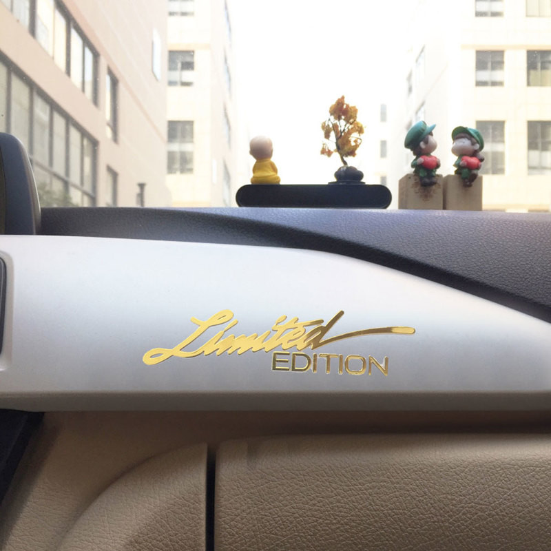 2 komada Ograničeno izdanje amblema Metalne naljepnice Kreativna karoserija automobila Vrata Prozor Prijenosno računalo Telefon 3D Dekor naljepnica Zlatno/srebrno Dodaci za automobil