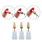 Τρυπάνια νυχιών Carbide Acrylic Gel Flame Coarse Medium Fine Size 3/32`` for Electric Nail File Tool Manicure