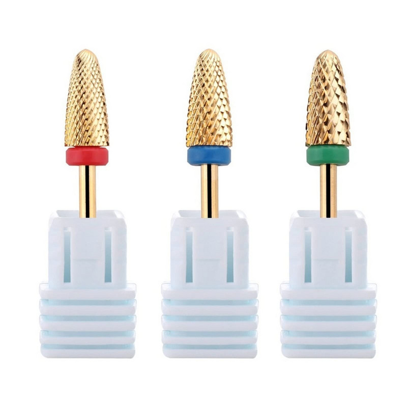 Karbido nagų grąžtai Akrilo gelio liepsna grubus, vidutinio smulkumo, 3/32 colio, skirtas elektriniam nagų dildės manikiūro įrankiui