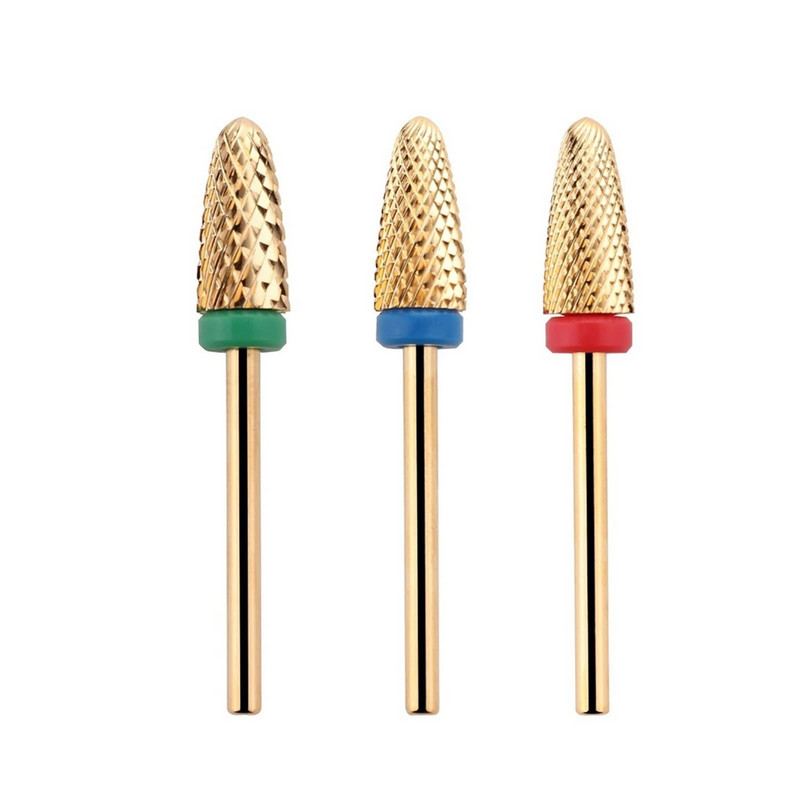 Karbido nagų grąžtai Akrilo gelio liepsna grubus, vidutinio smulkumo, 3/32 colio, skirtas elektriniam nagų dildės manikiūro įrankiui