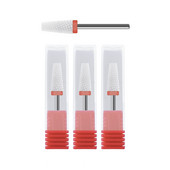 3/32" keramička svrdla za nokte, sužena cijev s ravnim vrhom, sigurnosno glodalo s niskom temperaturom za akrilne gel nokte, uporaba u kućnom salonu