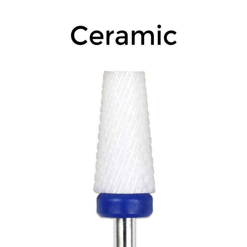 Konusni keramički karbidni svrdlo za brzo uklanjanje akrila ili tvrdog gela - 3/32" drška - manikura, nail art, bušilica