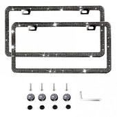 2kom okviri registarskih pločica za automobile od nehrđajućeg čelika sa svjetlucavim dijamantima Dodaci za automobile Pokloni za žene Muškarci Djevojke