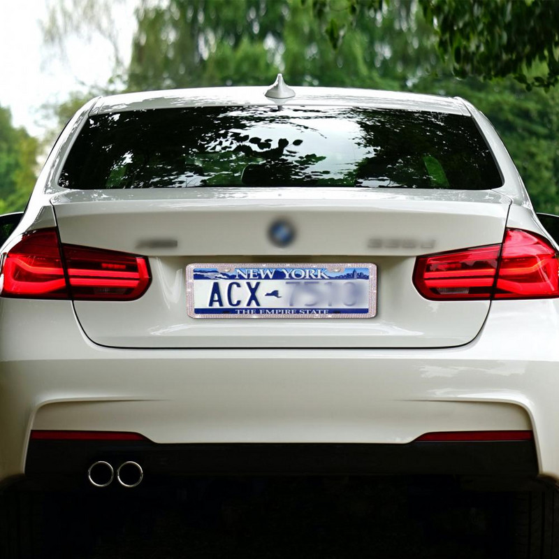 2kom okviri registarskih pločica za automobile od nehrđajućeg čelika sa svjetlucavim dijamantima Dodaci za automobile Pokloni za žene Muškarci Djevojke