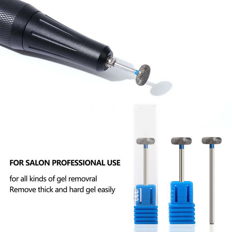 Apvalus deimantinis grąžtas nagų odelių valikliui 3/32 colių nagų dildės grąžtas Rotary nagų salono manikiūro pedikiūro įrankis (X-Large)