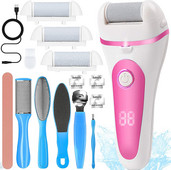 Električna turpija za stopala Callus Rasp USB punjiva s 3 valjka 2 brzine Vodootporna električna turpija za stopala za pedikuru Njega stopala Ružičasta