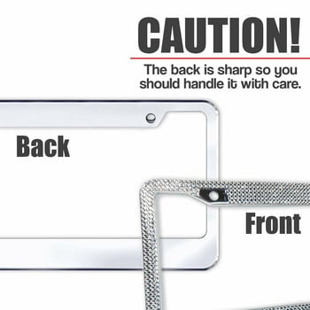 Bling Crystal License Plate Frame Women License Plate Frame License Cover Holder Rhinestone Car License Frame For USA Canada